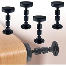 Adjustable Threaded Bed Frame Anti-Shake Tool, 4PCs Headboard Stoppers, Black Bedside Anti Shake Tool for Beds Cabinets Sofas, 26-80mm