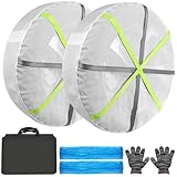 Orceed Snow Socks for Tires, Universal Fit for Cars Trucks SUVs, Winter Anti-Slip Traction Tire Socks for Snow & Ice Roads, Easy Install Reusable Automotive Tire Snow Socks, M07