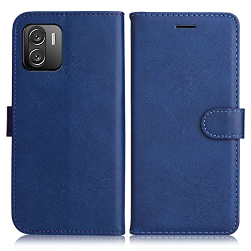 DENDICO Hülle für Xiaomi Redmi A1 PU Leder Brieftasche Handyhülle Flip Tasche TPU Schutzhülle mit Kartenfach für Xiaomi Redmi A1 Dunkelblau