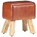 Produktbild vidaXL Sitzbank Turnbock-Design Flurbank Turnbank Lederbank Flurmöbel Polstermöbel Sitzhocker Polsterbank Bank 38cm Braun Echtleder und Mangoholz