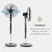Klarstein Silent Storm Pedestal Fan • Oscillating and Adjustable Height • Quiet Operation • 12 Speed settings • Digital Remote Control • 5 Operation Modes • Black