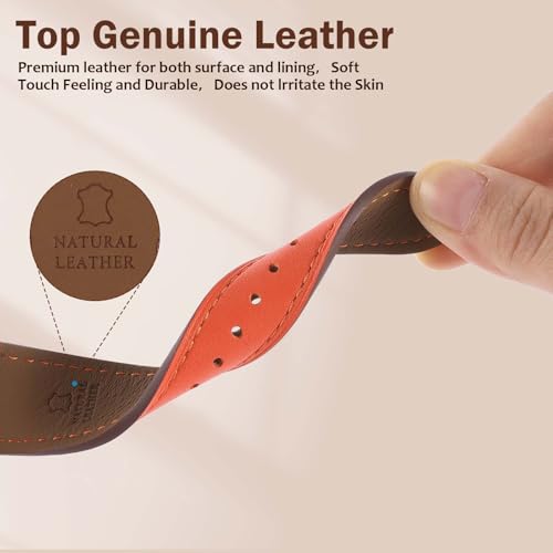 Genuine Leather Band Compatible with Apple Watch Bands for Women Men 49mm 46mm 45mm 44mm 42mm 41mm 40mm 38mm, Soft Leather Replacement Strap for iWatch Ultra/SE/Series 11 10 9 8 7 6 5 4 3 2 1