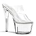 Pleaser Women's Sky-302 Platform Slide Clear/Clear