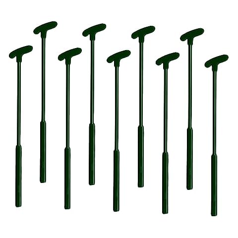 Royer - Golf Coffee and Cocktail Stirrers, Reusable Plastic Drink Sticks, Use as a Garnish, Mixers, Golf Party, Clubhouse and Golf Outing Decorations - 6 inch, 24 Swizzle Sticks | GREEN Cover