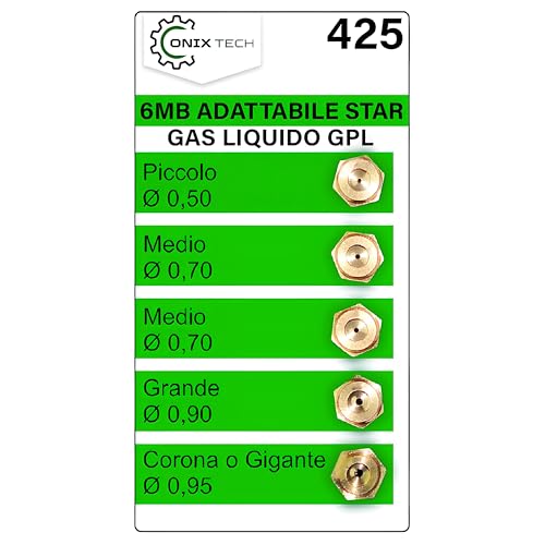 Satz von 5 Stück Gasdüsen 6MB GPL für Gasherd und Gaskocher für Star - ONIX TECH