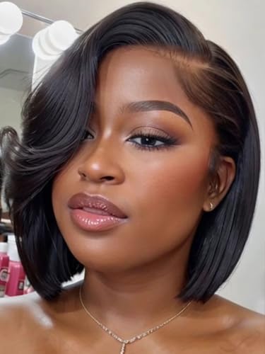 Julia Hair Layered Side Part Bob Wig 7x5 Ready To