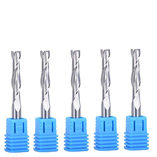 CNC fräser,schaftfräser,fräser 6mm schaft,6mm Schnittdurchmesser,32mm Schnittlänge, Upcut 2 Flöten Router Bit zum Schneiden von Holz,Packung 5