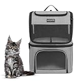 UTOPPI Cat Backpack Carrier for 2 Cats, Kittens or Small Dogs, Foldable & Breathable Pet Travel Bag, Cat Carrier Soft Sided & Lightweight, Holds up to 10kg, Ideal for Hiking, Camping & Picnic