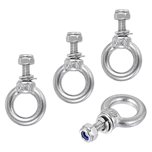 Boulon à œil M4 x 11 mm uxcell en acier inoxydable 304 pour suspension extérieure lot de 4