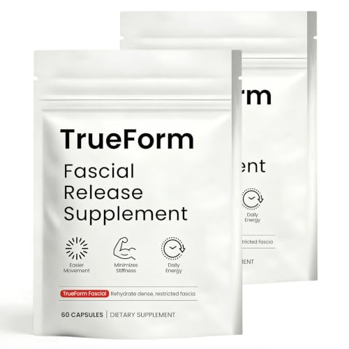 TrueForm Fascial Release Supplement | Fascial Release Support with Hyaluronic Acid Silica Serrapeptase Boswellia Bromelain Gotu Kola | Restores Flexibility & Mobility - 60 Capusles (2PCS)