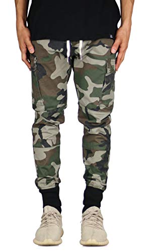 Woodland Camo Tapered Cargo Cuff Jogger