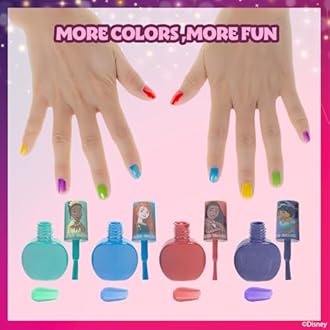 Disney Princess Sparkly Cosmetic Makeup Set for Girls with Lip Gloss Nail Polish Nail Stickers 11 Pcs Perfect for Birthday Gift by Townley Girl