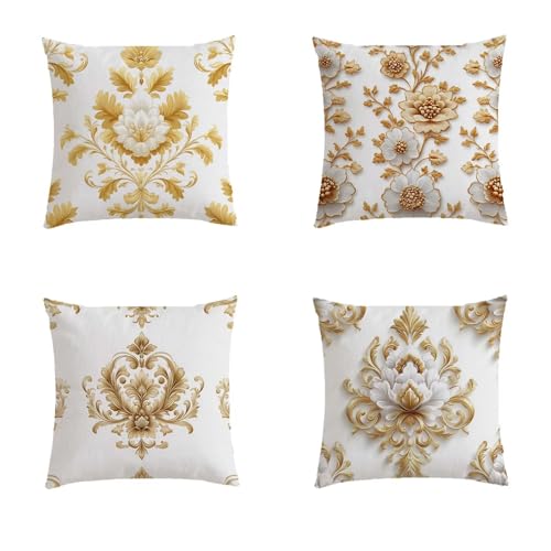 Housse coussin extérieur imperméable fleurs pour salon de jardin