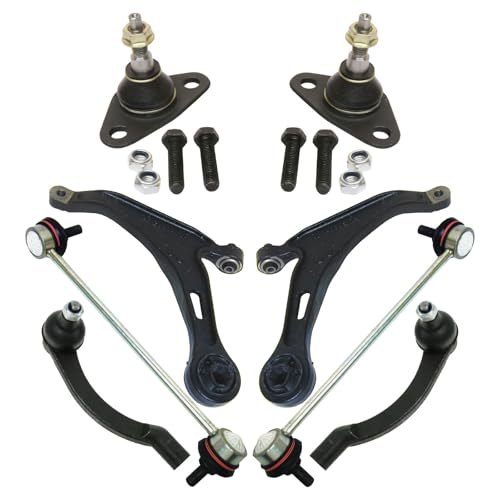 TRQ Front Steering & Suspension Kit Ball Joint Control Arm Sway Bar Stabilizer Link Tie Rod Compatible with 1995-1997 Volvo 960 1997-1998 S90 V90