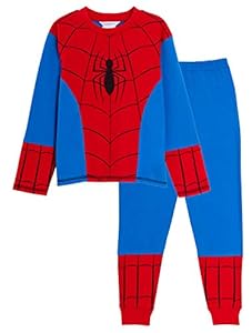 Marvel Jungen Spiderman Pyjama Kinder Neuheit Lange Länge Dress UP Pjs Avengers Nachtwäsche Set