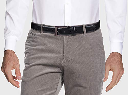 Dockers Men's 1 3/8 In. Feather-Edge Belt With Two-Row Stitching, Deep Black, 42 #TOP4
