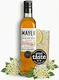 Mayer Elderflower Syrup ( Cordial ), Award - Winning, Only Real Elderflowers and 3 Natural Ingredients, Vegan, Gluten Free, Perfect for Cocktails, Lemonades, Coffee, Desserts - No Artificial Additives, Rich Authentic Flavor ( 1 Pack )