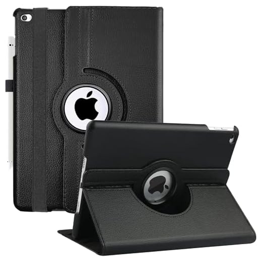 iPad Case Fit iPad Air 2 iPad 6th 5th Generation iPad 9.7 inch, 360 Degree Rotating Case Cover for iPad Air 2 iPad Air iPad 9.7 '' (2018 2017 Model) with Auto Sleep Wake(Black)