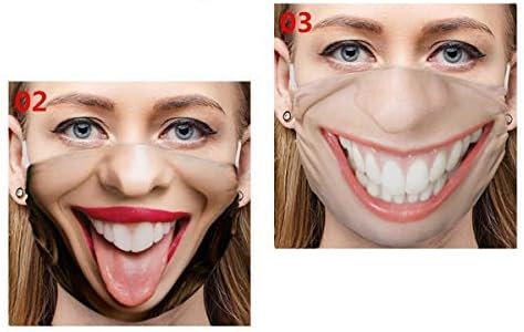 Hywean 2 Pack Funny Masks Washable & Reusable Funny Face Mask for Women Men