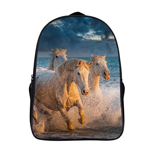 Sac à dos d'école cartable imprimé cheval 3D mode garçon fille
