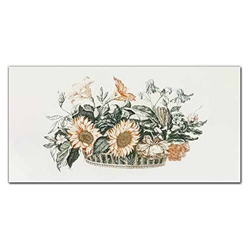 Tableau sur toile plante de fleurs Coloray pour habiller un grand mur vide intérieur 100x50cm