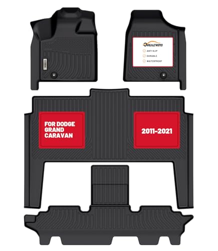 orealtrend Car Floor Mats Liners Replacement for Dodge Grand Caravan 7 Seats 2011-2021 Heavy Duty All Weather Guard Front & Rear Carpet-Custom Fit-Tough/Durable/Odorless Accessories for Men Dad