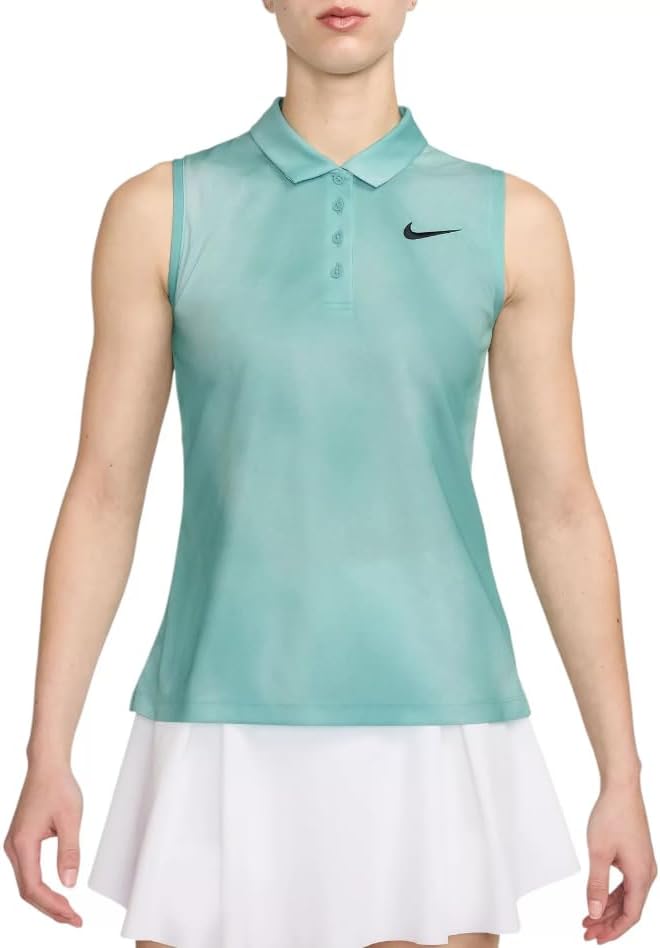 Nike Women's Sleeveless Dri-FIT Victory Printed Golf Polo, Glacier Blue/Green, X-Small - Image 2