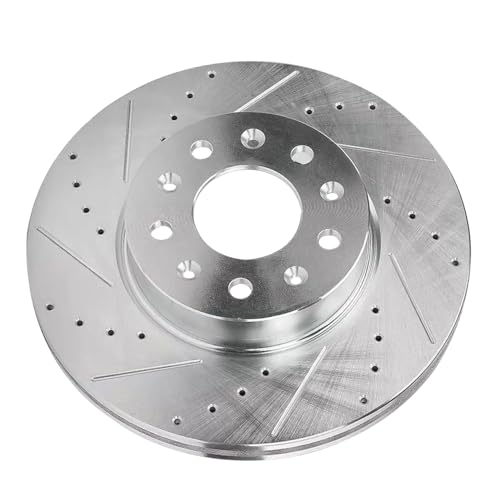 Image of Detroit Axle - Rear Brake Rotors for 2020-2024 Cadillac CT4, Drilled and Slotted Disc Brake Rotors 2021 2022 2023 Replacement: 12.40 inch inch Rotors