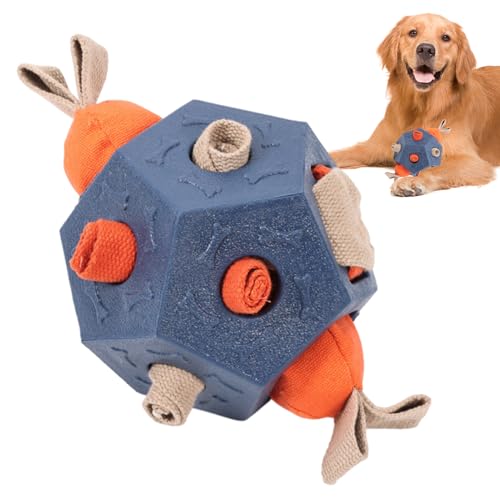 インタラクティブなごほうびディスペンサーペットトイ | 噛む強い犬のためのおやつ配給おもちゃ,中小型犬および大型犬向け室内用子犬トレーニングボール