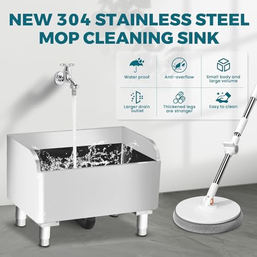 Fregadero de acero inoxidable con lavabo profundo resistente que evita salpicaduras 2