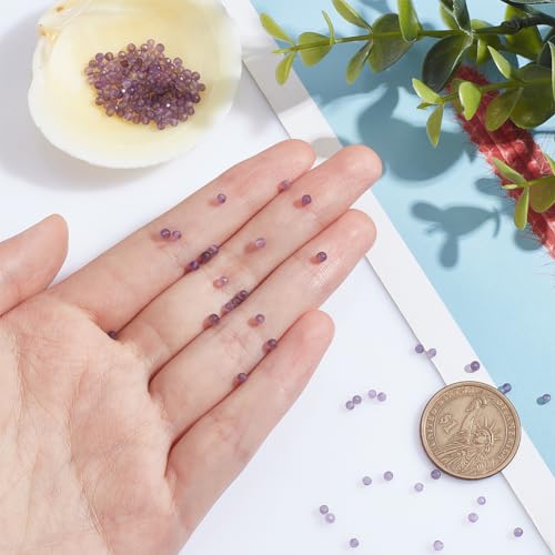 NBEADS 1 Strands About 181~210pcs Natural Amethyst Beads - Image 3
