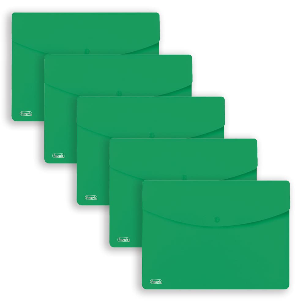 Favorit Sprint A4 Polypropylene, Matte, Pack of 5, Green