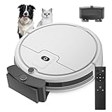 ENCHE Robot Vacuum Cleaner, 2900Pa Powerful Sunction Robot Vacuum with Remote Control,Automatic Self-Charging,Long Run Time,Slim&Quiet Robotic Vacuum Cleaner for Carpet Pet Hair