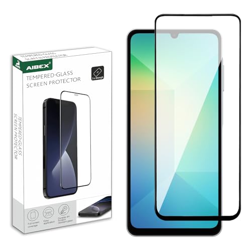 Image of AIBEX Tempered Glass for Samsung A07 5G / A06 5G / F06 5G / VIVO Y19E 5G / Y19 5G / Y04 5G | 9H Hardness | Water Resistant | Edge-to-Edge Full Screen Protector | Bubble-Free Installation