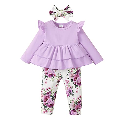 Toddler Baby Girl Clothes Outfits Clothing Infant Ruffle Top Pants Cute Winter Fall Spring Outfit Sets for Girls