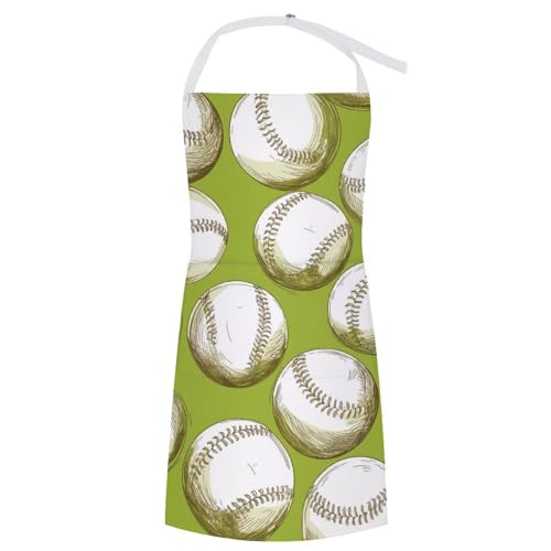 SanTyoh Schürzen Mit Tasche Zeichnen Von Baseball-Mustern Wasserdicht Kochen Schürzen Backen Schürze Für Küche Chef Gartenarbeit