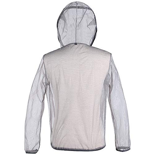 Festnight Ao ar livre Ultraleve Malha Com Capuz Bug Jacket Anti-mosquito Ver Através da Camisa de Ma