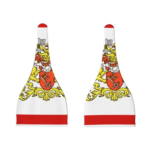 Newborn Baby Hat, Senate of Bremen Flag Print Soft Top Knot Beanie Cap, Cute Baby Headwear for 0-6 Months Black3