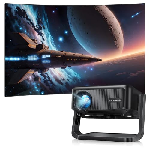 Proyector【±360° Rotación/Auto Keystone/Enfoque Remoto】 WiFi6 Bluetooth Proyector Portatil 1080P HD Función Zoom con Soporte Desmontable Mini Proyector para iOS/Android