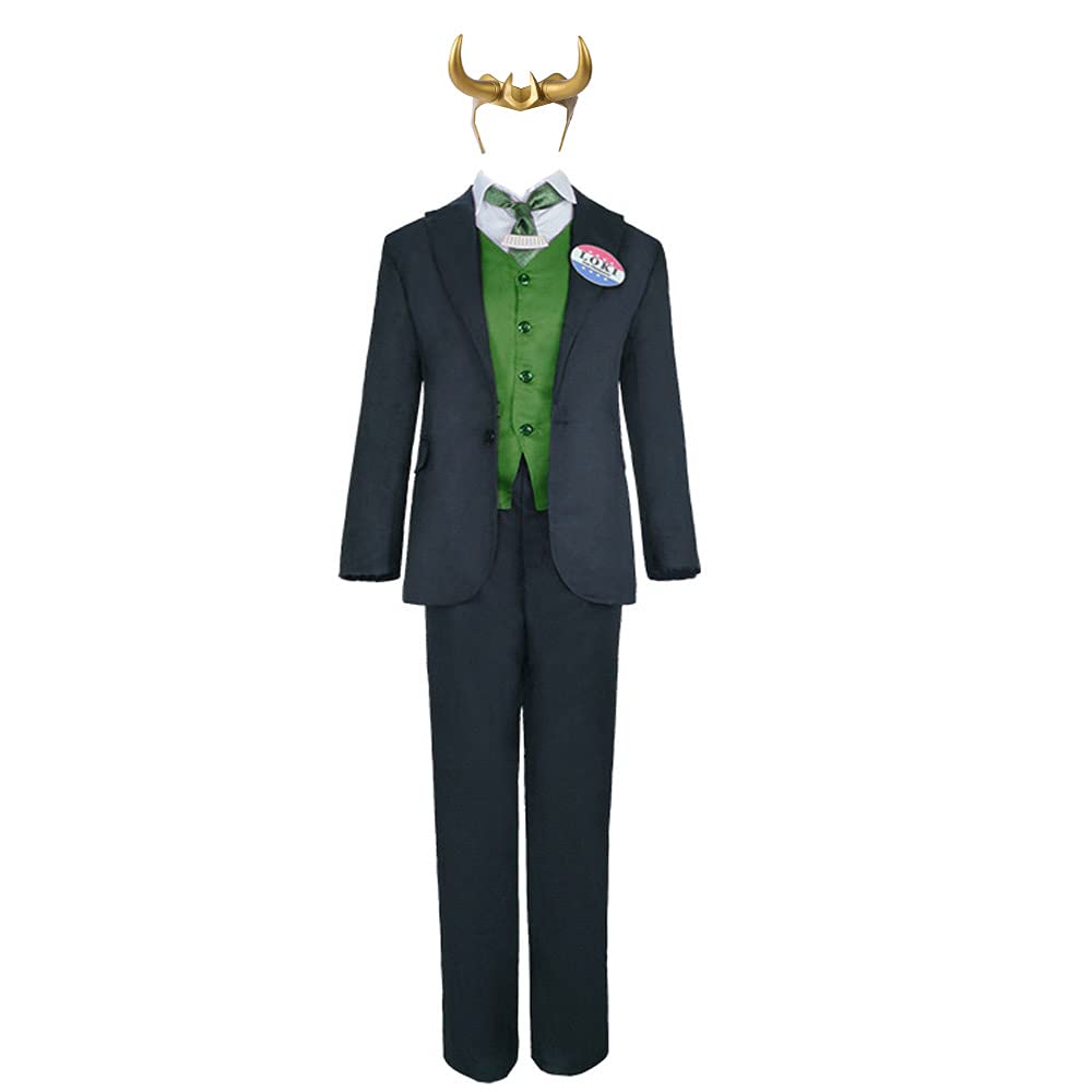 VOSTEPLUS Mens Loki 2021 Costume Suit Uniform with Helmet Outfit Cosplay for Adult Halloween