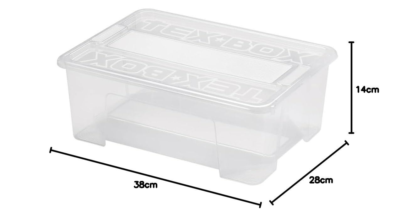 HEIDRUN Tex-Box Avec Couvercle + Clic De Fermeture - 48 Litres - 57 X 38 X 27 2 Cm   Transparant