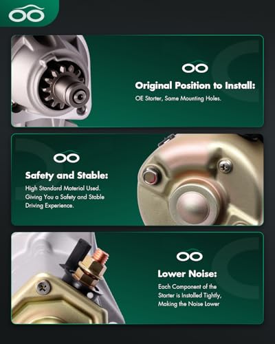 Image of SCITOO Starter Motor SND0027 16658N for CASE Loaders -Backhoe 480C /480D /480LL Construction King 1979-1988 Loaders 580SD All Uni-Loaders 1835B ‎2.5kW /12 Volt CW 13-Tooth Pinion