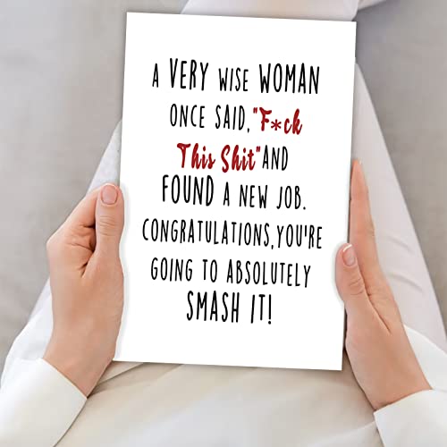 Vvooovv Humorous First Day Encouragement Card Gift For Coworker, Congratulations On New Job Cards For Women Men, Good Luck Card For New Employee, Funny Colleague Going Away Card #TOP5