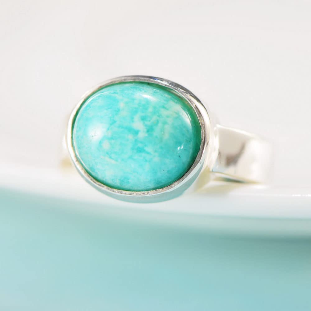 Türkisfarbener Ring 925 Sterling Silber Stapelbarer Ring Vintage Boho Ring Geburtstag Geschenke für Frauen Männer Größe 6-9