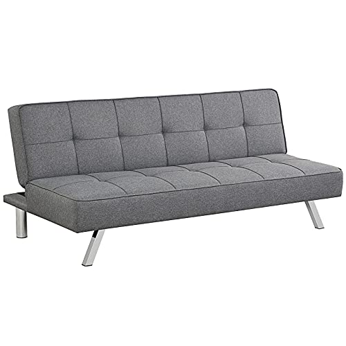 Giantex 3-Seat Convertible Sofa Bed, Sofa Bed W/ 3 Adjustable Angles, Line Fabric & High-Density Sponge, Durable Wood Frame &Sturdy Stainless-Steel Feet, Suitable For Living Room, Bedroom #TOP15