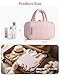 Marscamd Travel Toiletry Bag for Women with Hanging Hook, Puffy Makeup Organizer with Brushes Slots for Bathroom, Shower and Beauty Essentials, Pink