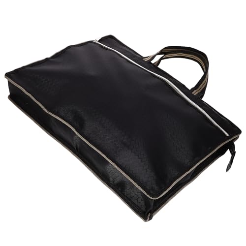 FOMIYES Carpeta para Documentos A4 Doble Cremallera y Asa, Bolsa de Lona Oxford Resistente para Oficina y Transporte Masculino