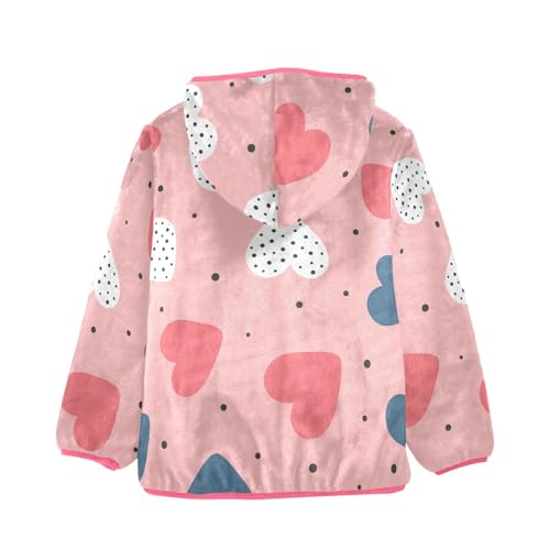 OTVEE Valentine Colorful Heart Kids Hoodie Jacket Fall Spring Full Zip Warm Outwear Coat2
