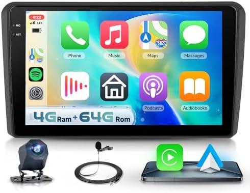 4G+64G Car Radio Stereo for Audi A3 S3 RS3 2008-2012, Hodozzy 9" 1280P In-Cell Touchscreen Radio with Audio Filters DSP/32EQ Wireless Carplay Android Auto Bluetooth 5.0 GPS Wifi SWC Backup Camera