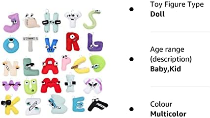 Lifemaison 26pcs Alphabet Lore Plush, Cartoon Characters, 20cm Plushies Toy from Alphabet Lore for Fans Gift, Cute Stuffed Pillow Doll for Kids and Adults